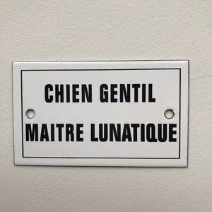 Nice Dog - Crazy Owner French Enamel Plaque